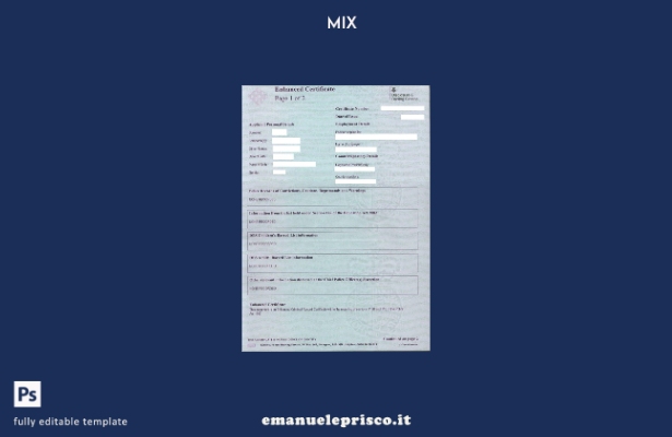modello di certificato DBS (Disclosure and Barring Service) del Regno Unito in s